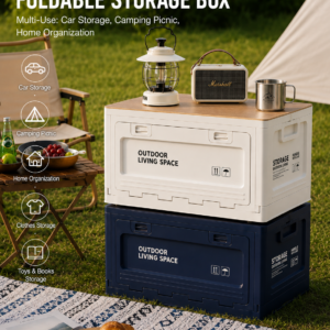 Outdoor camping storage box with side-opening door